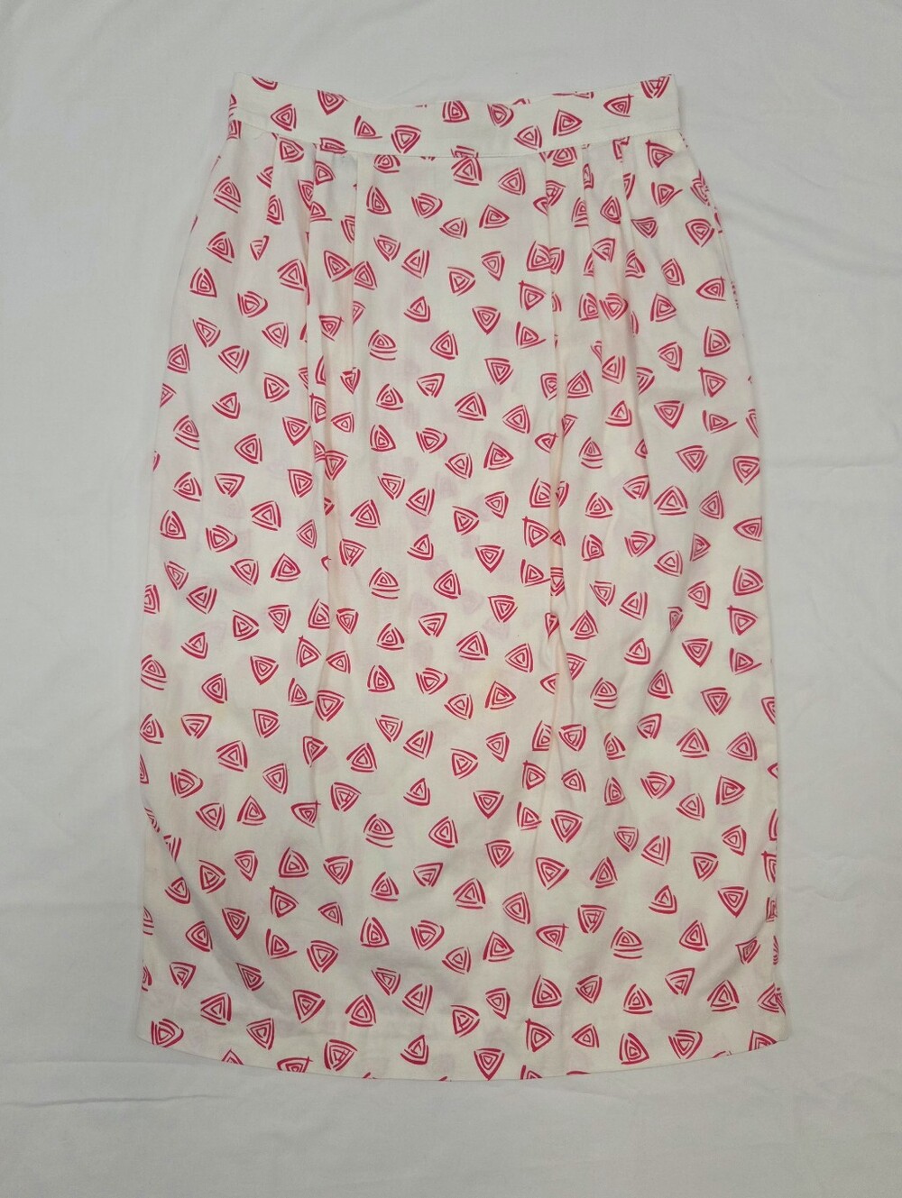 80s Prophecy Abstract Print Midi Cotton Skirt M
